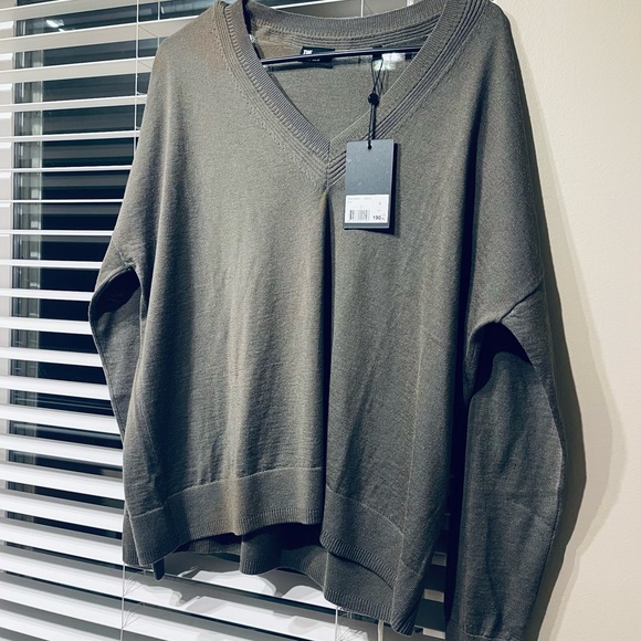 The Kooples Sage Green V-Neck Sweater - New with Tags! - Picture 2 of 4